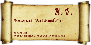 Mocznai Valdemár névjegykártya